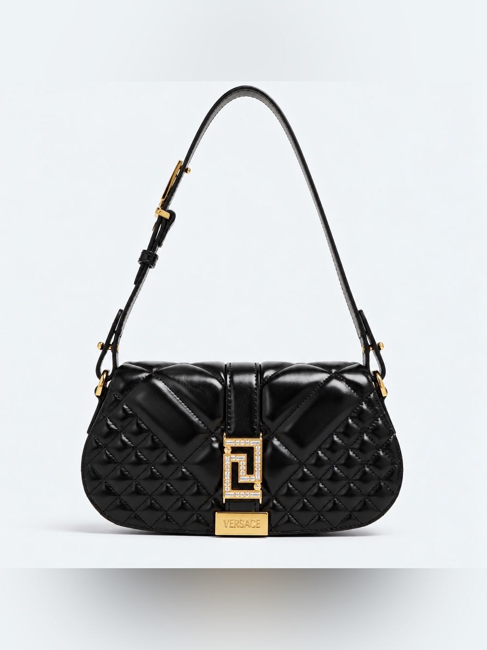 Versace Greca Goddess Mini Bag Black Leather
